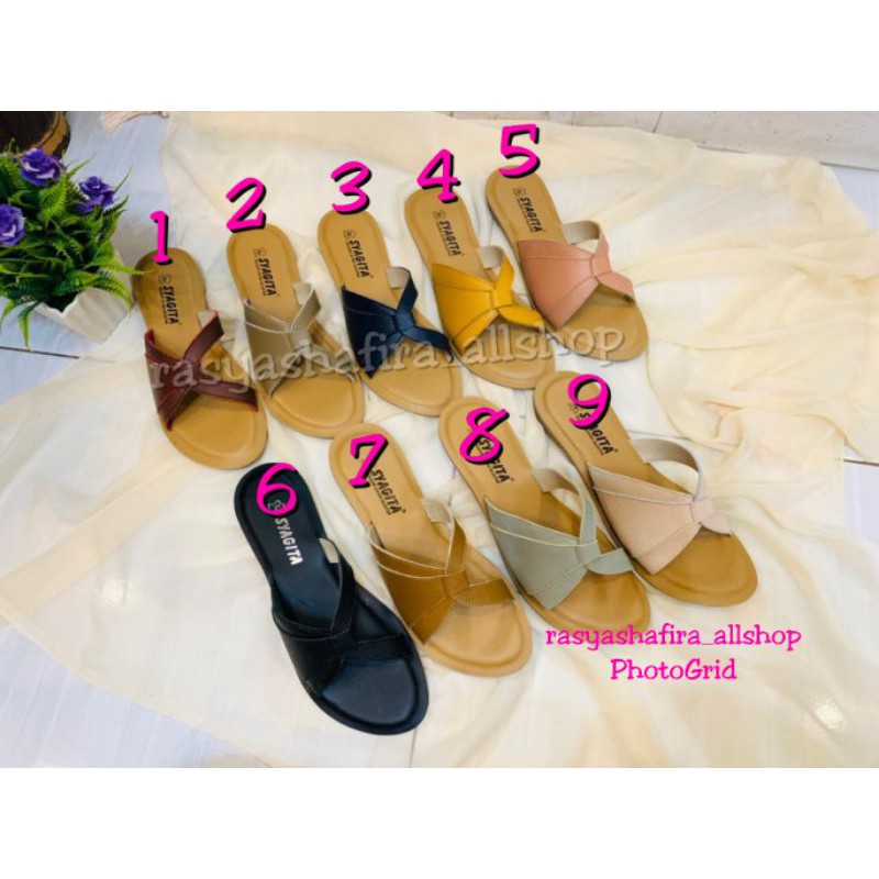 Sendal kulit Wanita Sandal Kulit Asli - Sandal Wanita Model Kekinian Garut