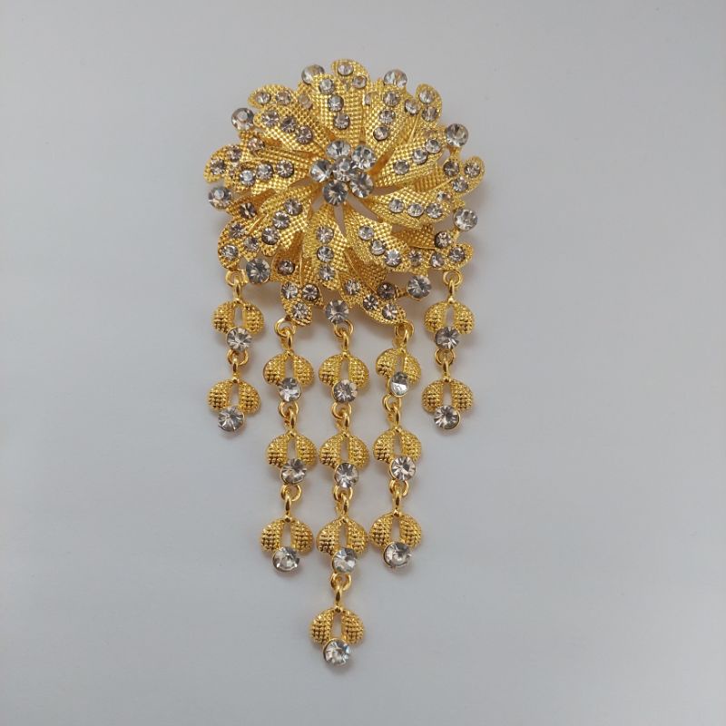 Bros kutubaru Bros kebaya mata Bros pesta Bros asesories wanita-Motif 4 kuning