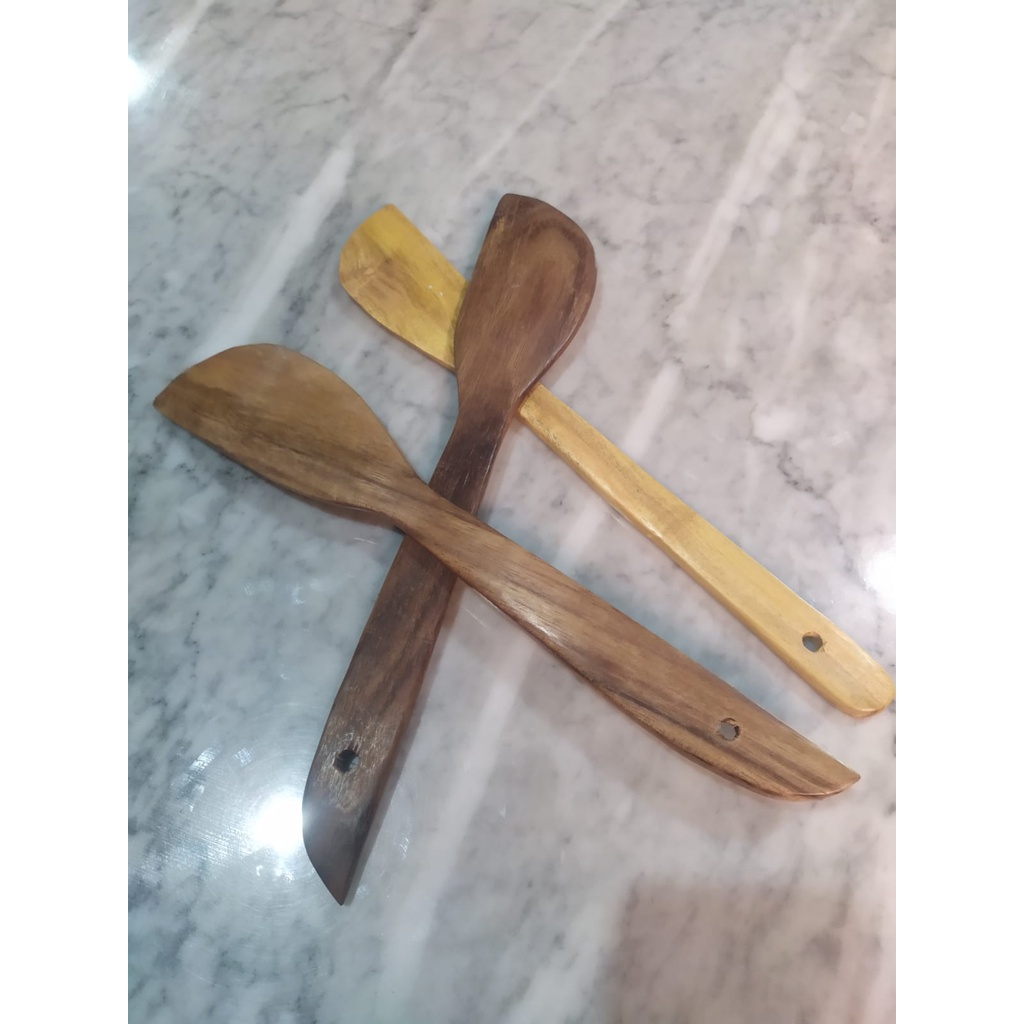SUTIL SPATULA KAYU FINISHING HALUS 33cm x 6cm