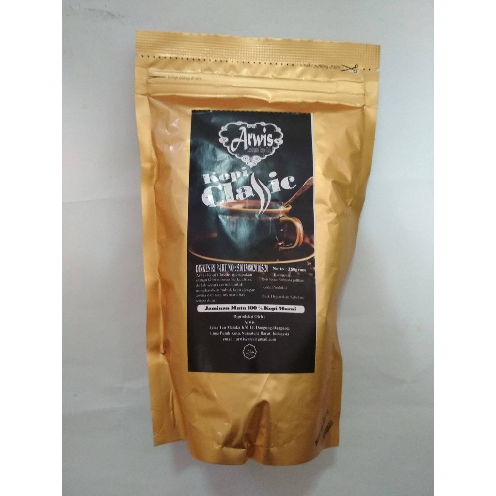 

Kopi Robusta Classic Arwis 250 gram