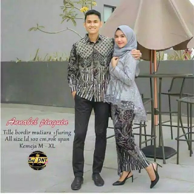 Couple Batik Pingwin Anabel Andhini /fashion Batik/batik Couple/baju Couple/soegiharto.grosir