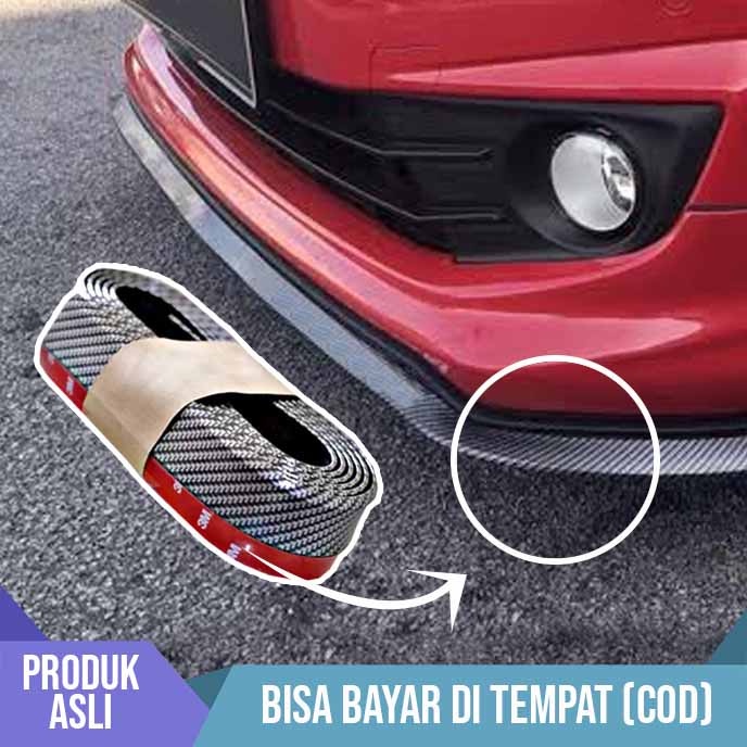 SKIKI91 - UNIVERSAL LIPS BUMPER PROTECTOR PELINDUNG BUMPER MOBIL. CARBON, HITAM POLOS, BIRU POLOS, MERAH POLOS