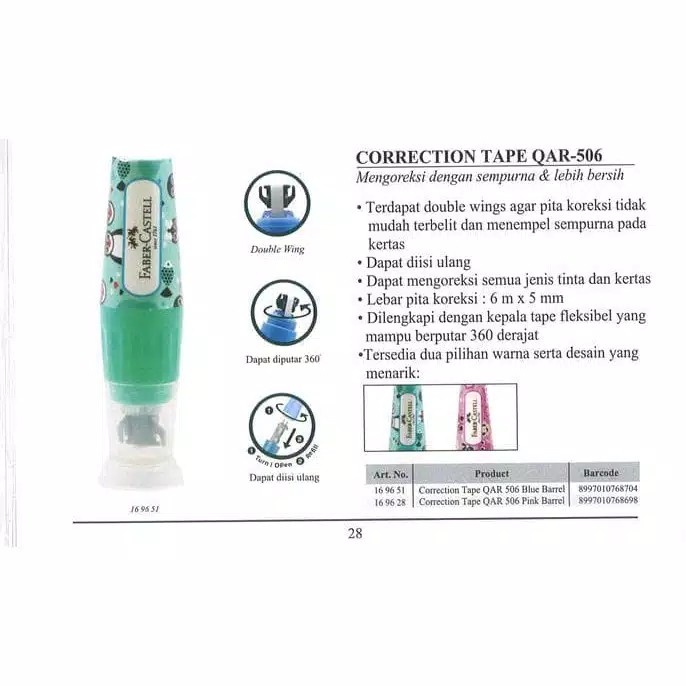 

Kusus Hari Ini Correction Tape Qar-506 Fancy Free Reffil Faber Castell / Tipe X Kerta Hot Sale
