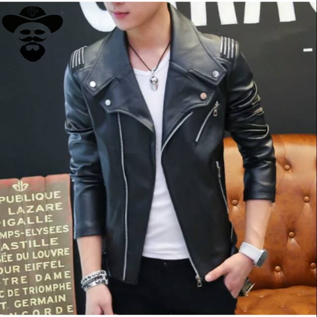 Jaket Kulit Pria Rock n Roll