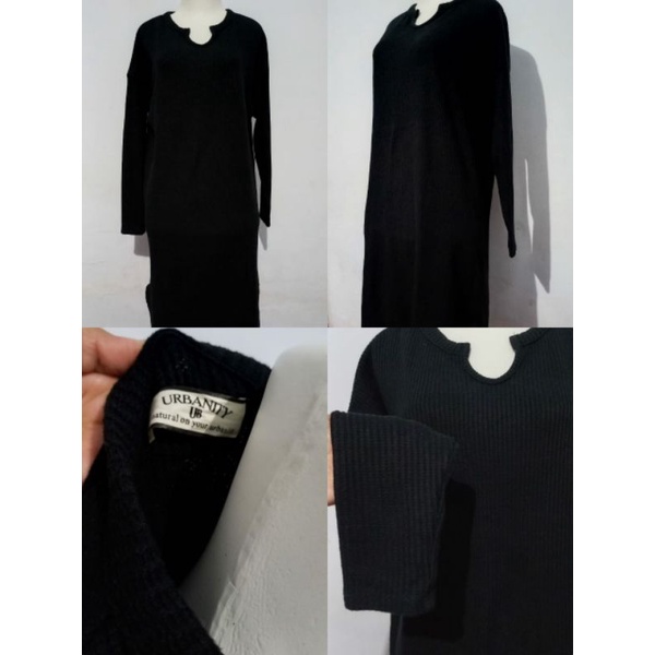 preloved pl tunik rajut hitam
