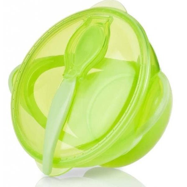 Nuby Garden Fresh Easy Go Suction Bowl &amp; Spoon / Tempat Makan Travel Size 6m+ (Ready Pilihan Warna)