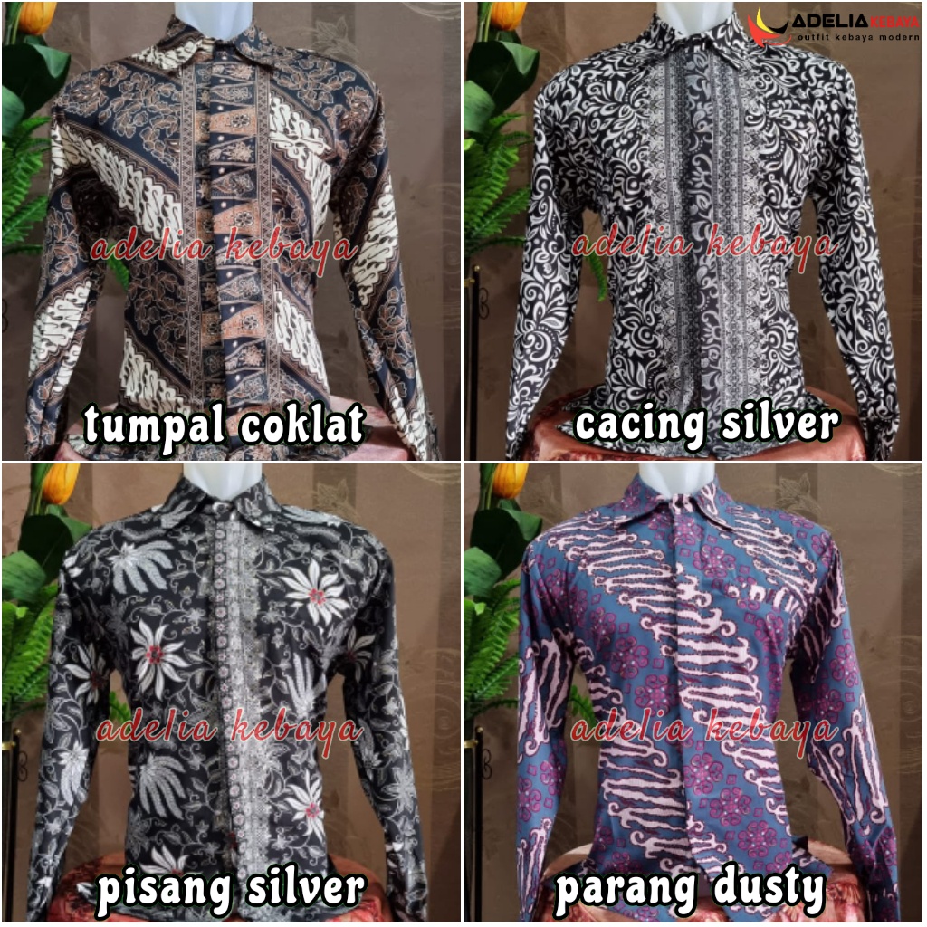 kemaja batik pria tangan panjang - baju kemeja -  pakaian pria - set batik couple kekinian - batik modern