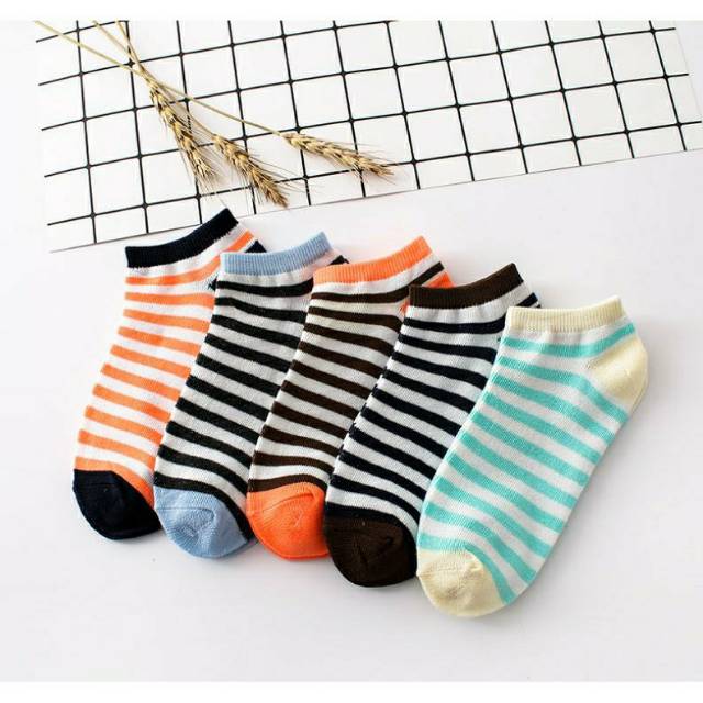  Kaos Kaki Ankle Kaos Kaki Cute Kaos Kaki Motif Garis Kaos 