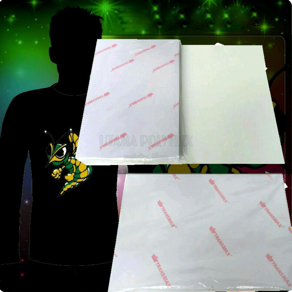 

Transfer Paper Transmax Dark A4 USA / Kertas Sablon Kaos