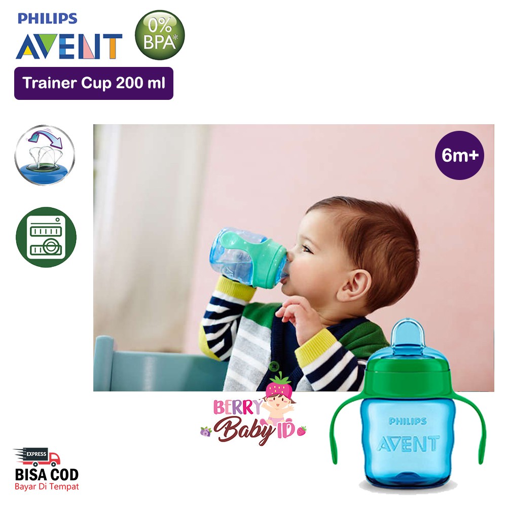 Philips Avent Trainer Cup Soft Spout Botol Susu Bayi 6m+ 200 Ml Berry Mart