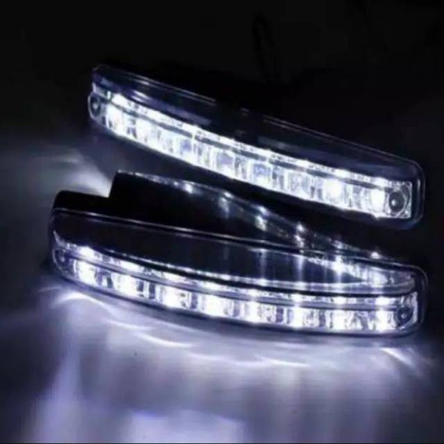 Lampu Led Drl 8 Mata Running Light tidak gerak Mobil 2 Pcs Waterproof anti air termurah