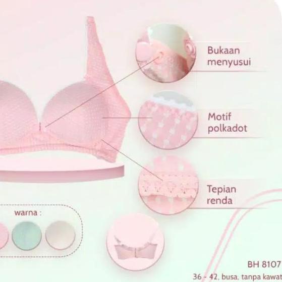 ♡ Bh Menyusui Sorex 8107 Busa Tanpa Kawat Kancing 3 ➷
