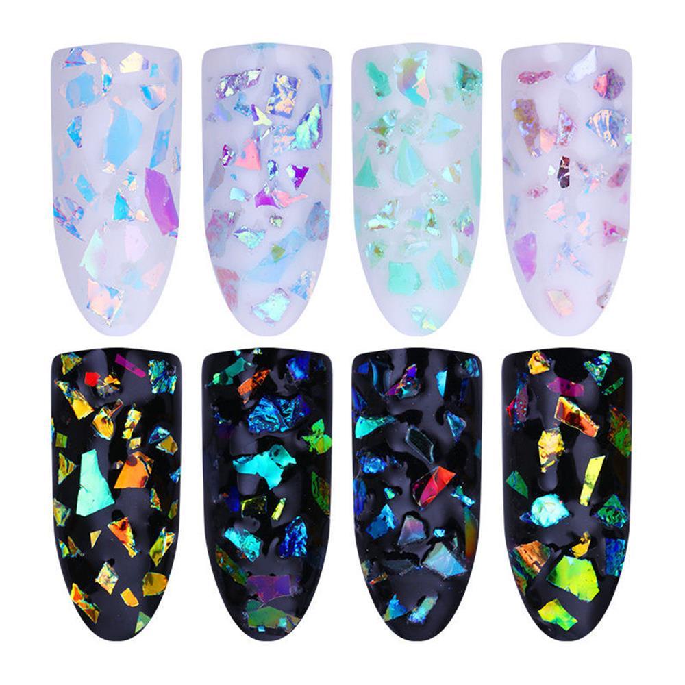 R-flower 4kotak/Set Nail Glitter New Beauty Paillette Kertas Kaca