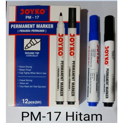 

TULIS-ALAT- SPIDOL PERMANENT MARKER JOYKO PM-17 HITAM -ALAT-TULIS.