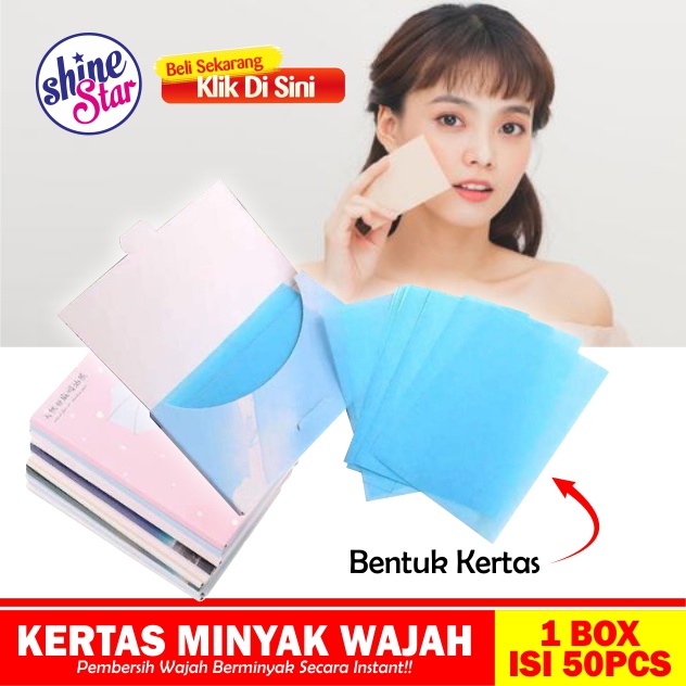 SHINE STAR - Pembersih Wajah Glowing Kertas Minyak Wajah - Kertas Minyak Linen Alami Menyerap Minyak pada Wajah