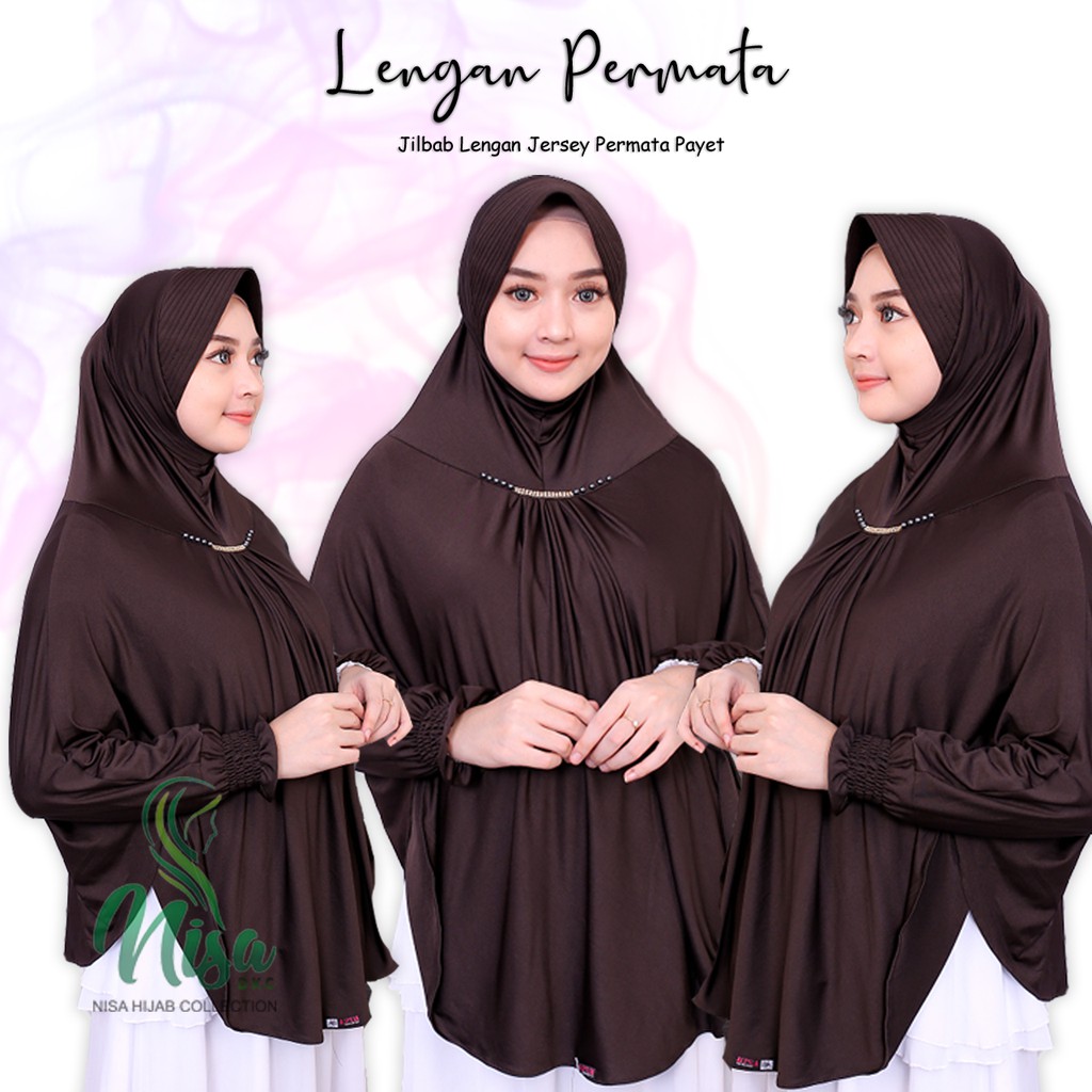 Jilbab Lengan Permata Hijab Tangan Jersey Bergo Payet Nisadkc