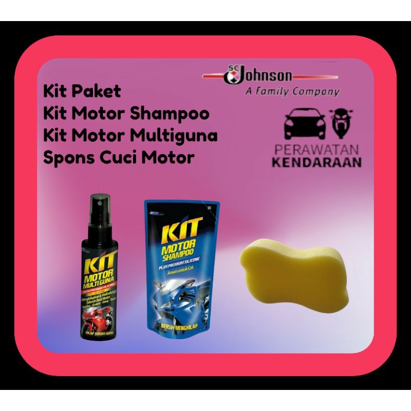 Kit Motor Shampoo, Kit Paket, Kit Motor Shampoo,Kit Motor Multuna,Lap Kanebo,Lap Microfiber, Spons