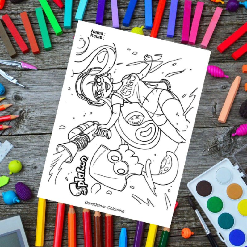 

Kertas Mewarnai Anak Tema Splatoon / Kertas Gambar (10 Lembar Gambar)