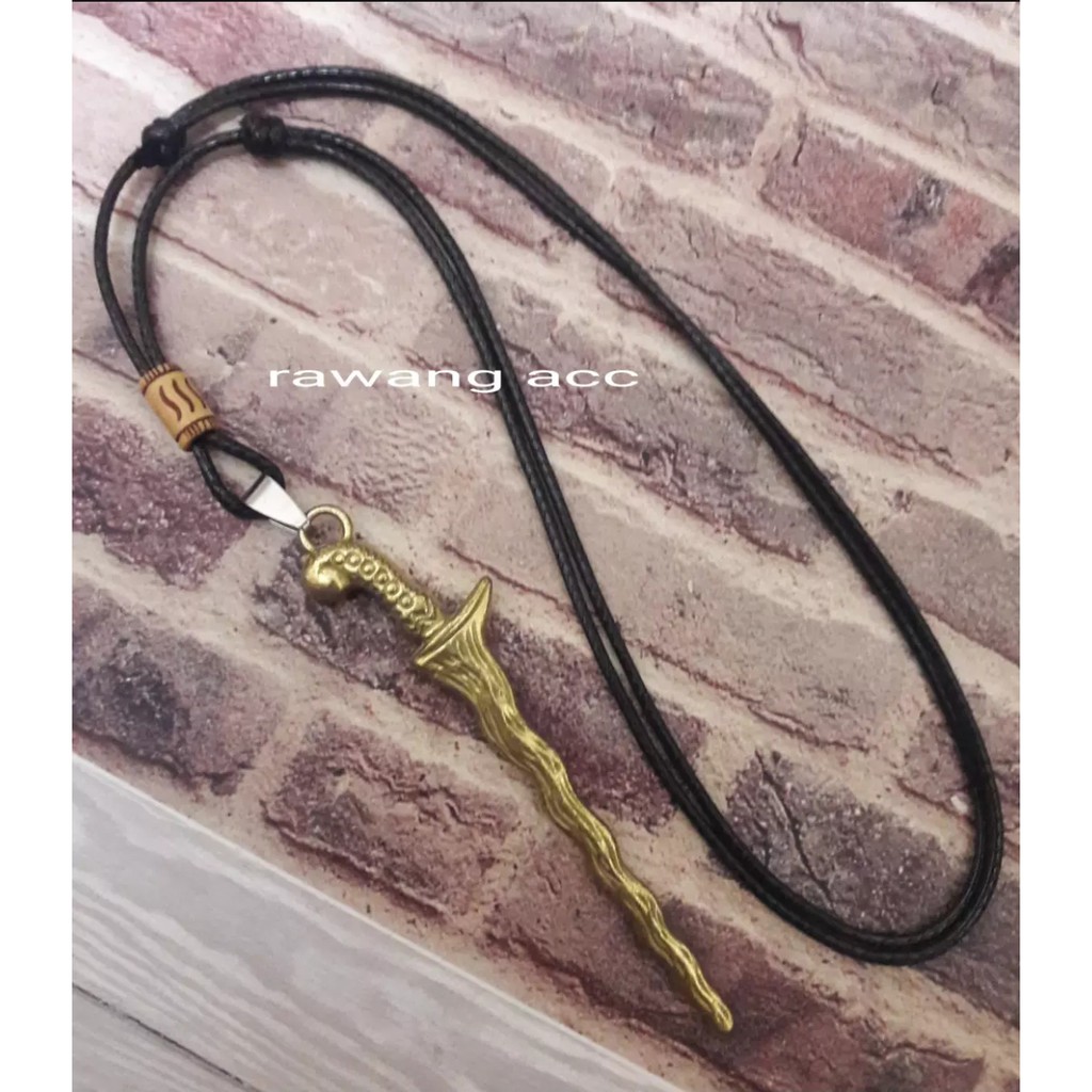 kalung tali bandul keris 3d