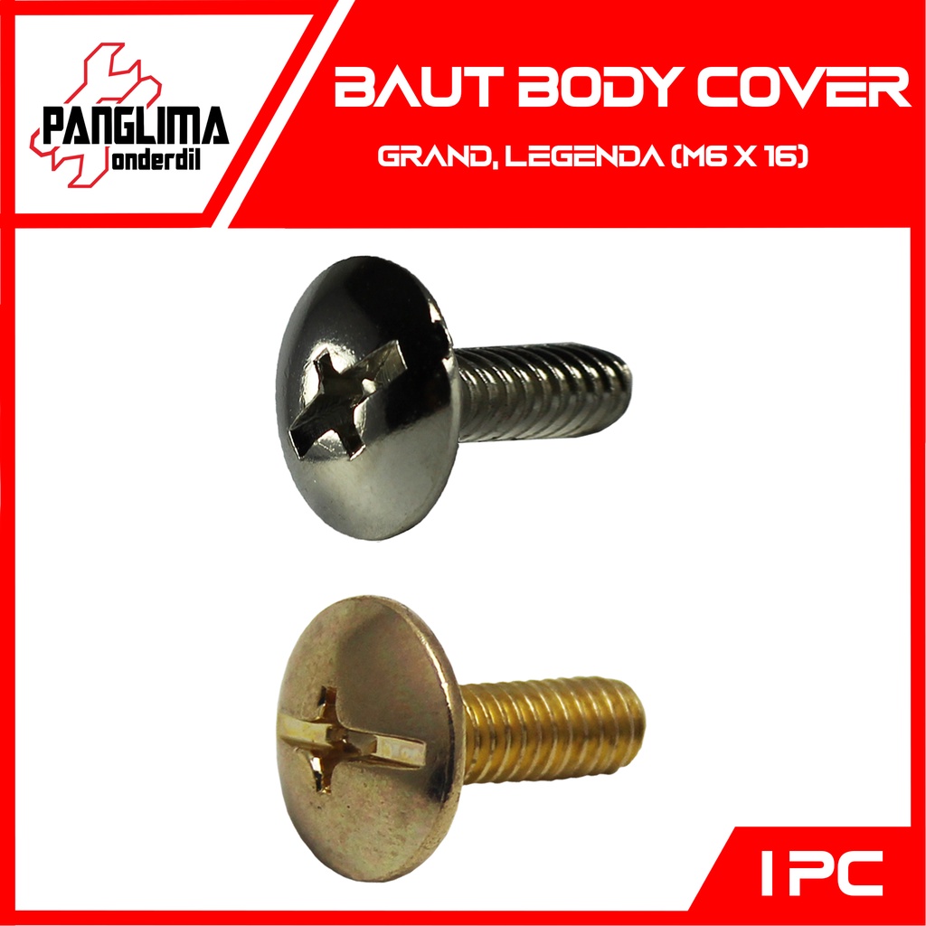 Baut Grand &amp; Legenda 6x15 Baud Cover Body-Bodi M6x15-M 6 X 15-M6 Chrome-Silver-Emas