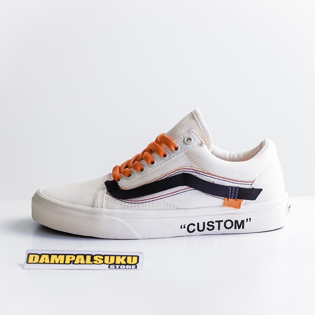 custom white old skool vans