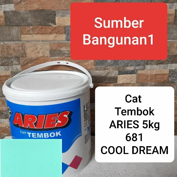 Cat Tembok ARIES 5kg 681 Cool Dream hijau biru tosca cat dinding triplek