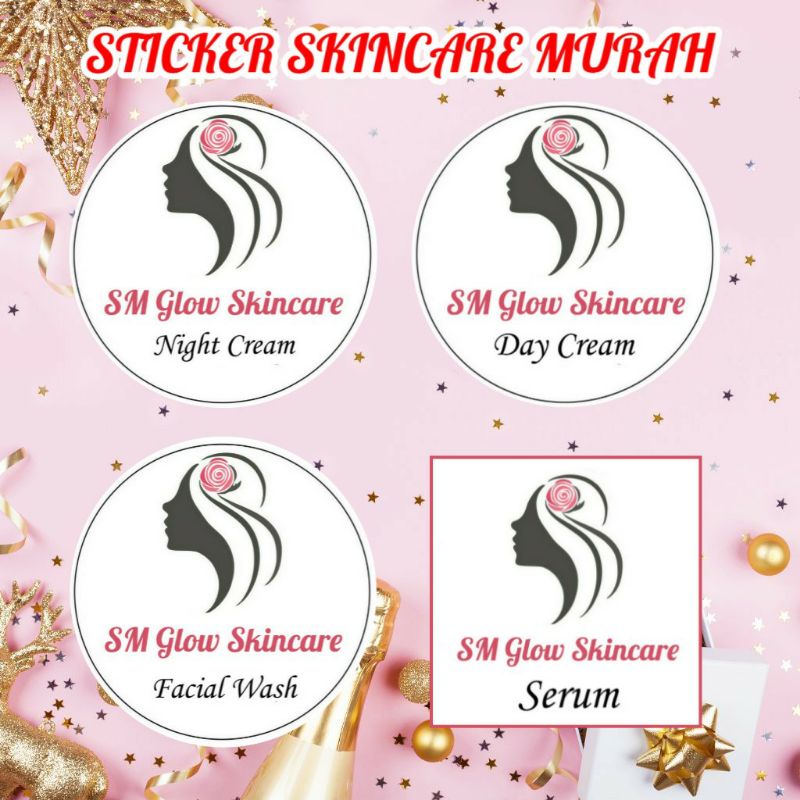

(ISI 100 PCS) STICKER SKINCARE MURAH CUSTOM