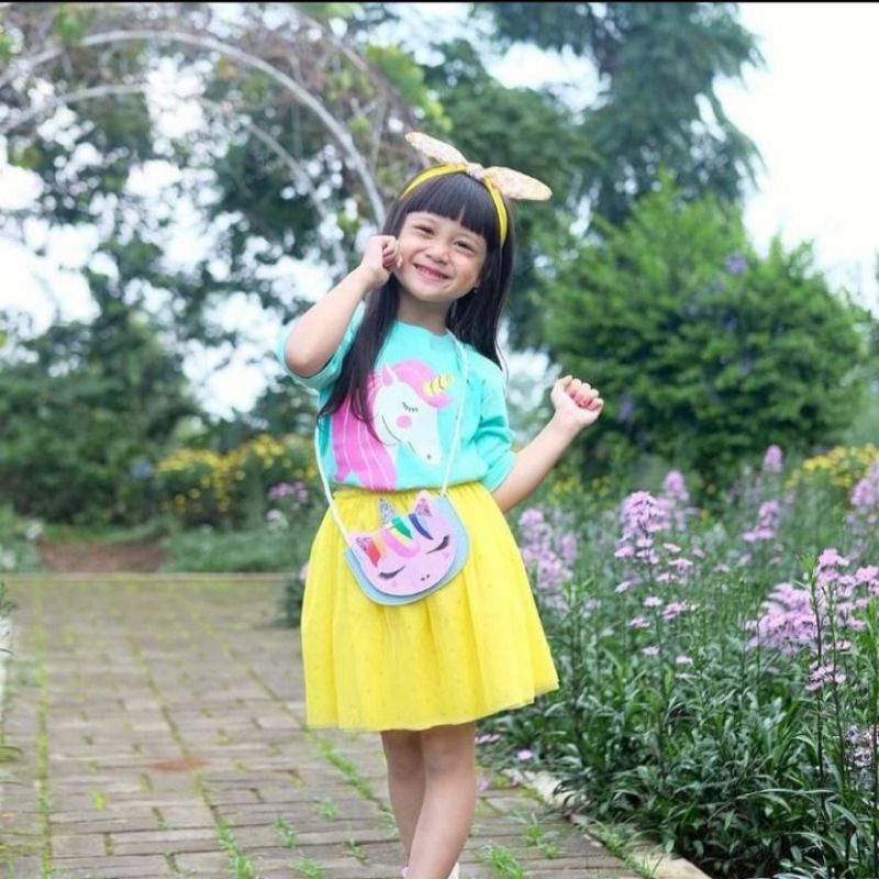 Setelan Rok Tutu Flowkids Anak Perempuan (Free Tas unicorn)