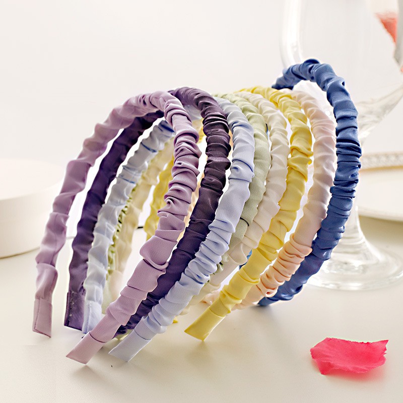 (COD)Bando Korea Kerut gaya Scrunchie Headband Aneka Warna import