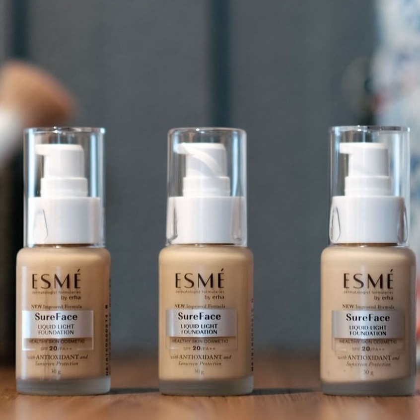 ⭐ BAGUS ⭐ ESME DF LIQUID FOUNDATION 30gr | Sureface Inmproved Formula Make Up