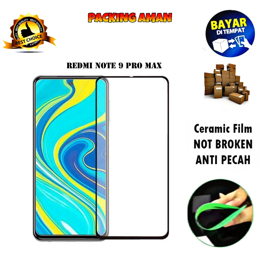 Tempered Glass Xiaomi Redmi Note 9 Pro Max FULL COVER FULL SCREEN Ceramic Film Anti Gores