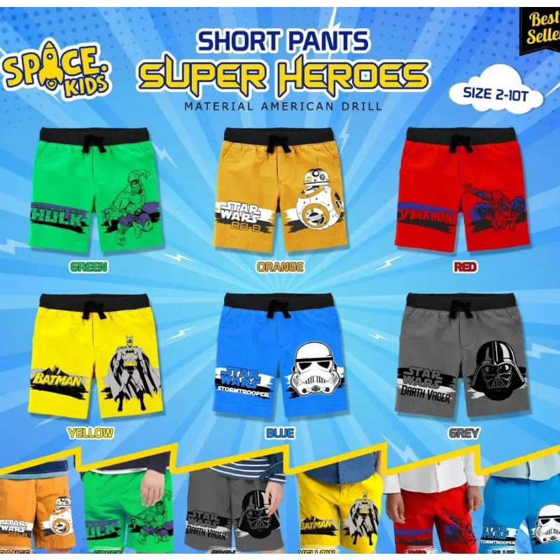 SHORT PANTS SUPER HEROES SPACEKIDS