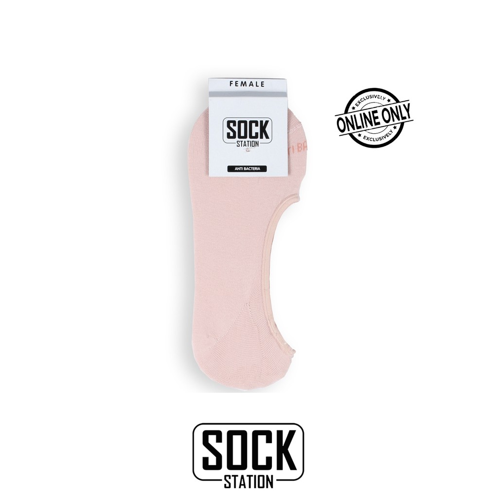 MUNDO SOCK STATION Women Casual Hidden Sock - Kaos Kaki Wanita Invisible No Show-Pink Muda