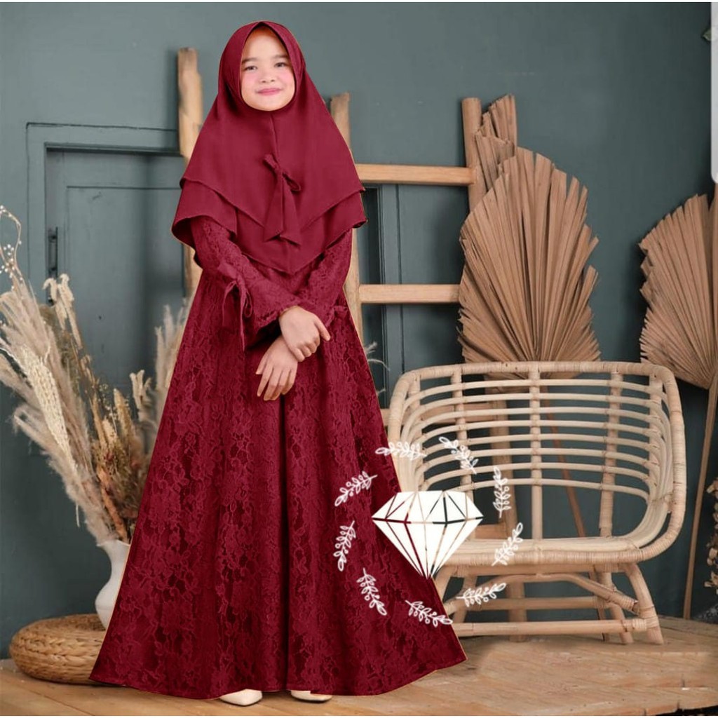 Baju Pesta Gamis Anak Remaja Perempuan Muslim Mewah Elegan Lucu Trandy Terbaru 2022 Dress Dirra Mode