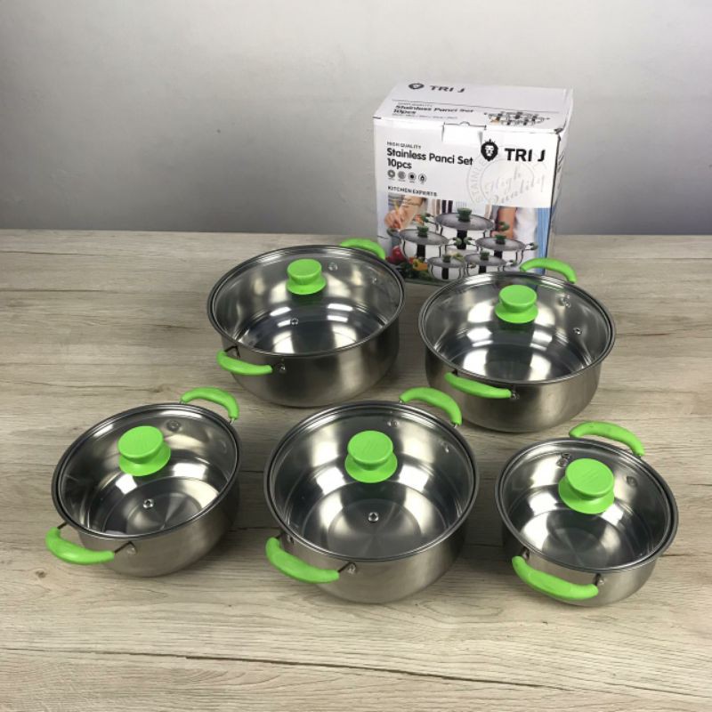panci set tri j tutup kaca