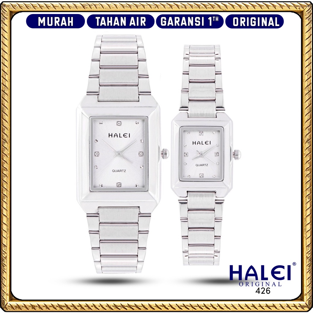 Original #Jam Tangan Halei ORI #Garansi 1 Tahun #Jam Tangan Rantai Couple Petak Original Murah Halei