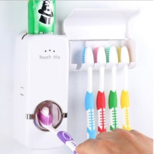 DT.Shop.Medan Tooth Paste Dispenser + Tooth Brush Holder (Dispenser Odol / Pasta Gigi ) Touch Me-1