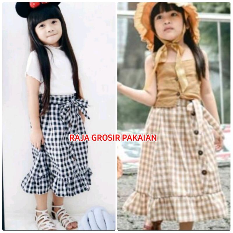 Asella Skirt Rok Anak Motif Kotak Estimasi Usia 3-11 Thn