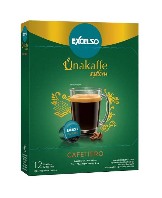 

Excelso unakaffe cafetiero mandheling Toraja 12 coffee pods kapsul kopi