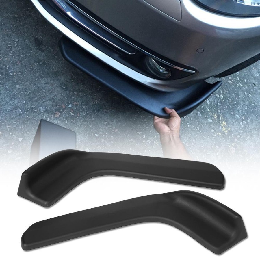 Winglet Bumper Mobil Universal Wing Lips Depan Winglet Bumper Diffuser Bahan Plastik 1 Set 2 Pcs / W