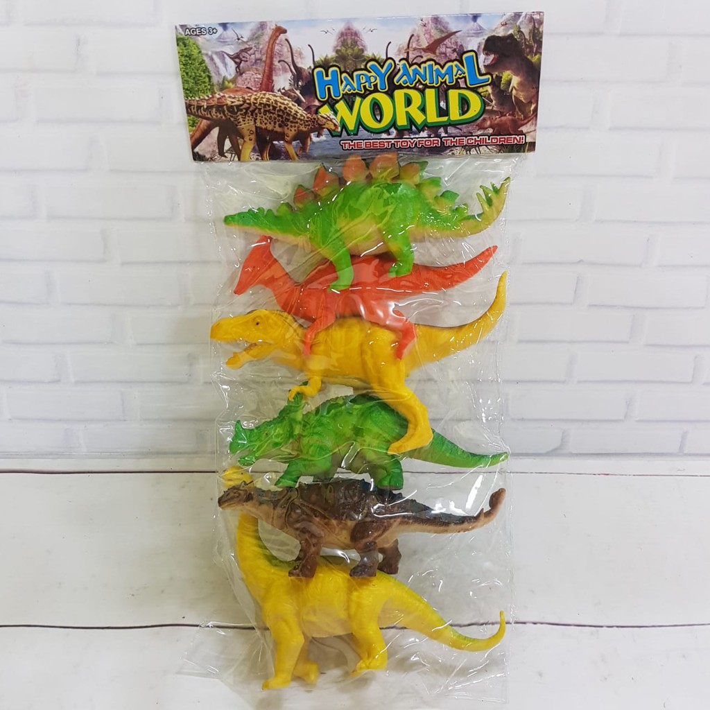 MAINAN DINOSAURUS KARET JUMBO 1 SET ISI 6