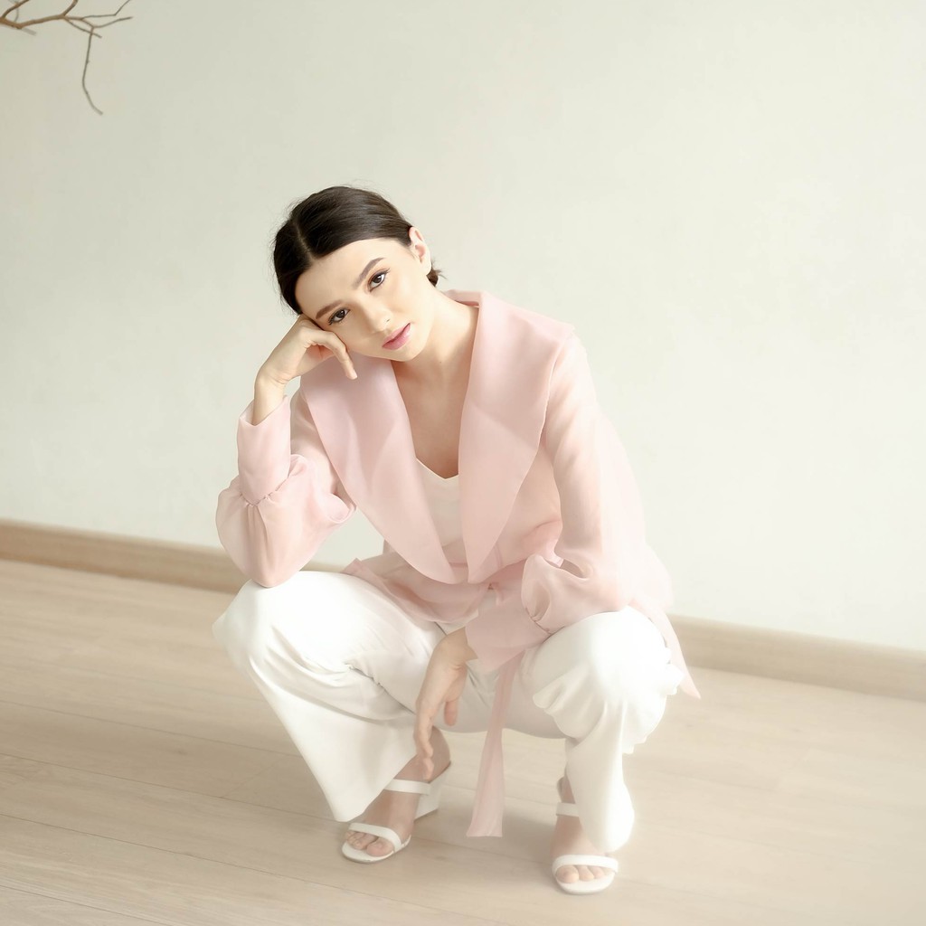Aura Label - Kalila Organza Top Pink - BESTSELLER MOST WANTED blouse wanita organza puff-4