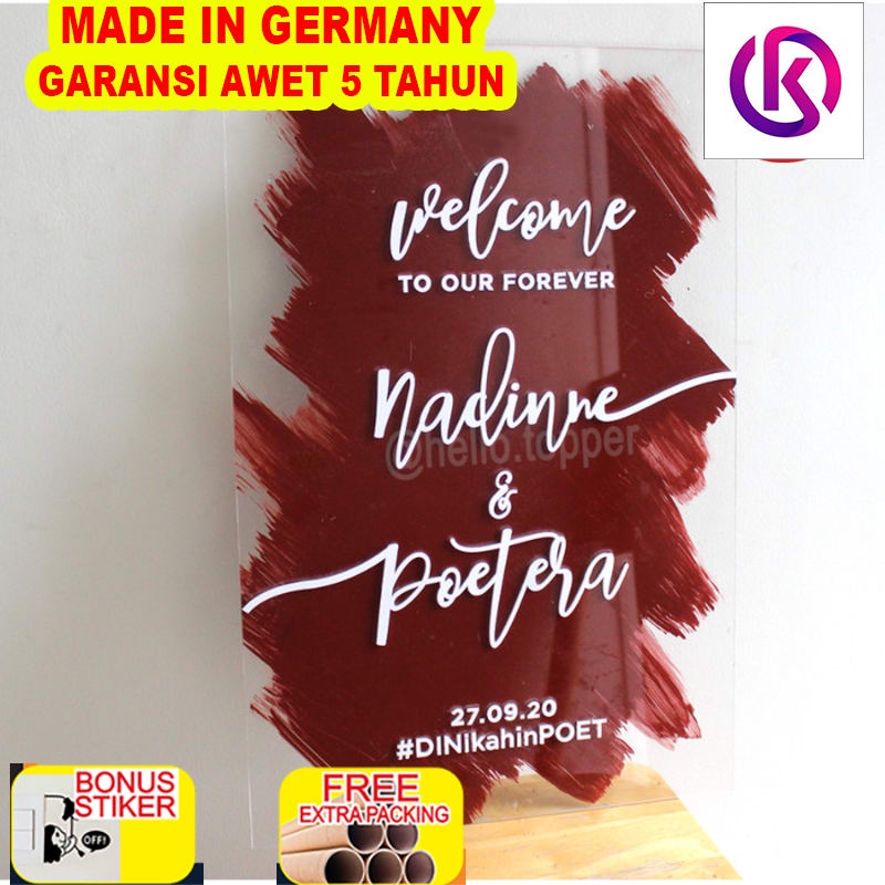 

Grosir Welcome sign akrilik / Welcome Signage / Papan Acrylic / Papan Nama