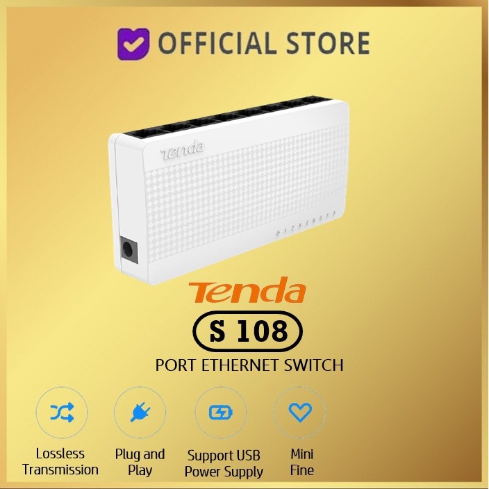 Tenda S108 Switch Hub 8 Port 10/100 Mbps Fast Ethernet S 108
