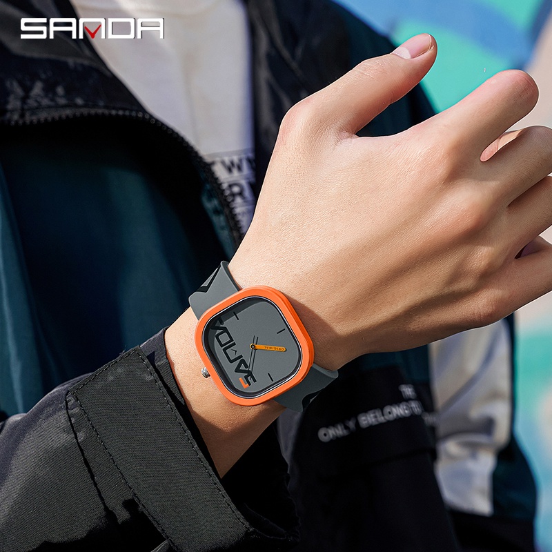 SANDA 3203 Jam Tangan Pria Wanita Analog Tali Rubber Anti Air WATCHKITE WKOS