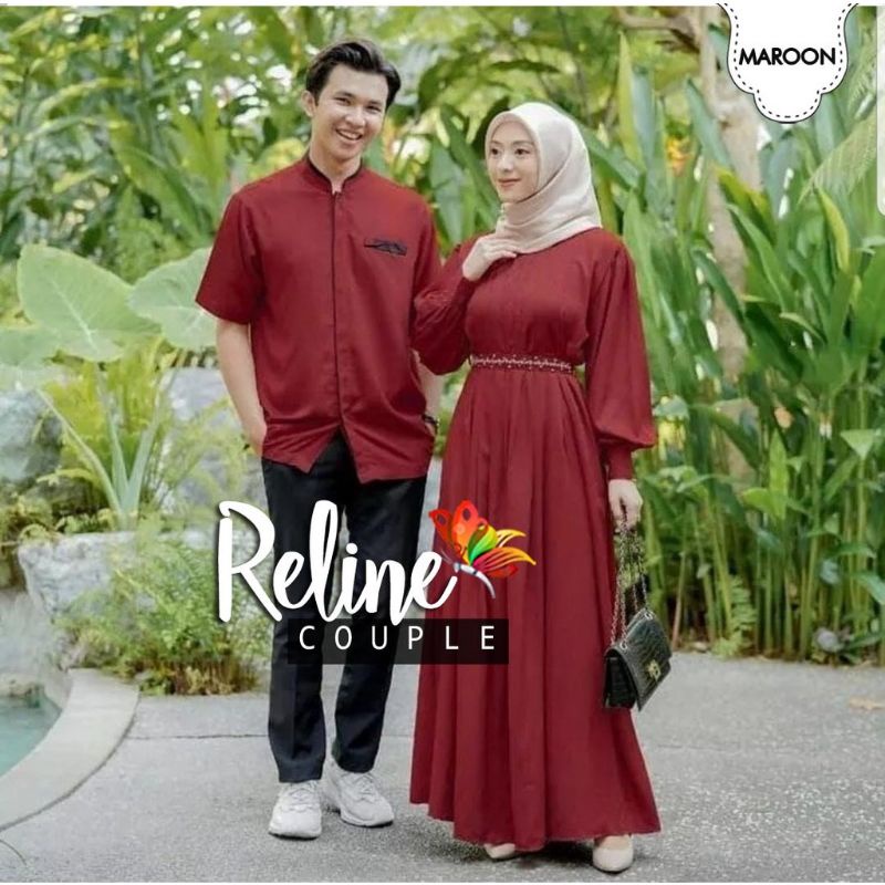 Setelan baju Couple gamis perempuan dan kemeja pria cp reline gamis couple gamis pesta Koko couple k