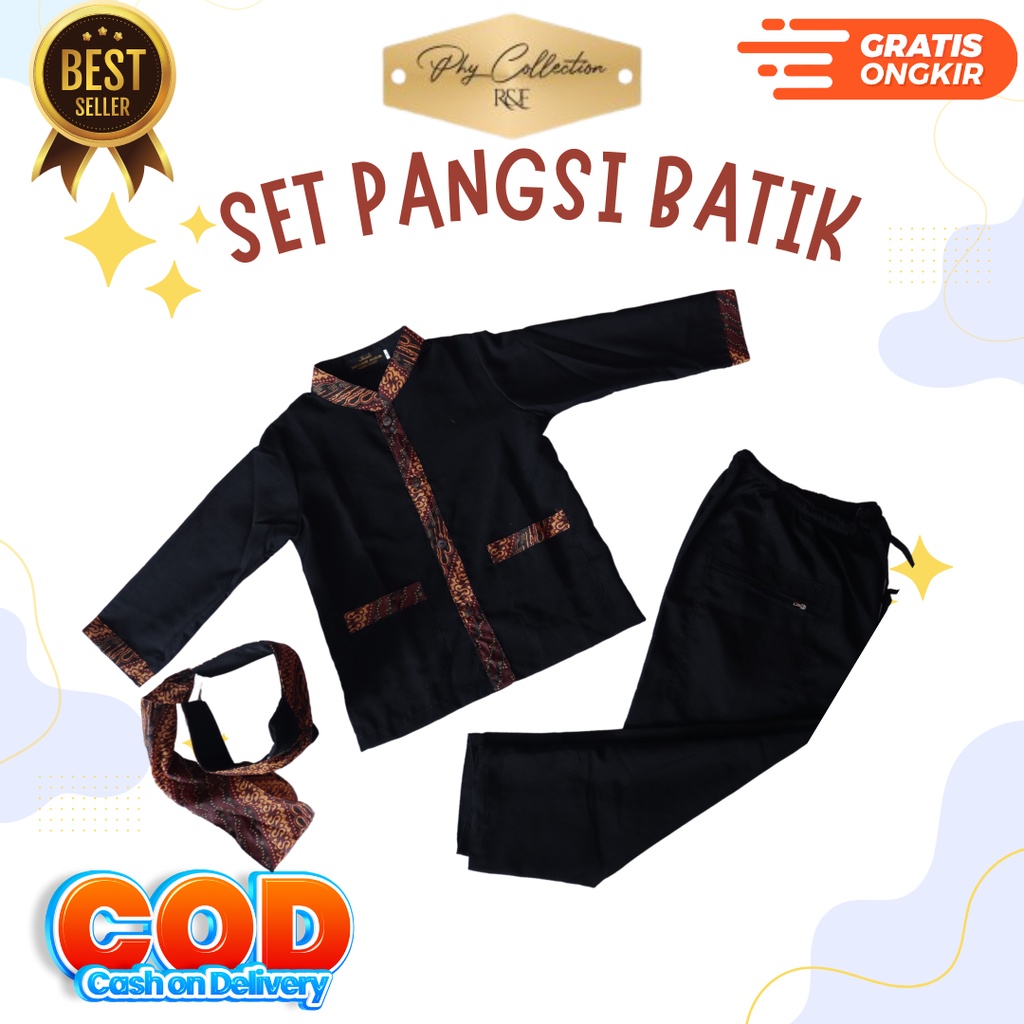 [set pangsi batik] baju pangsi anak laki laki untuk umur 4-12thn