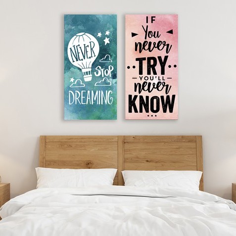 Hiasan dinding Ruang belajar dekorasi kantor Hiasan kamar Poster Kayu motivasi type 2