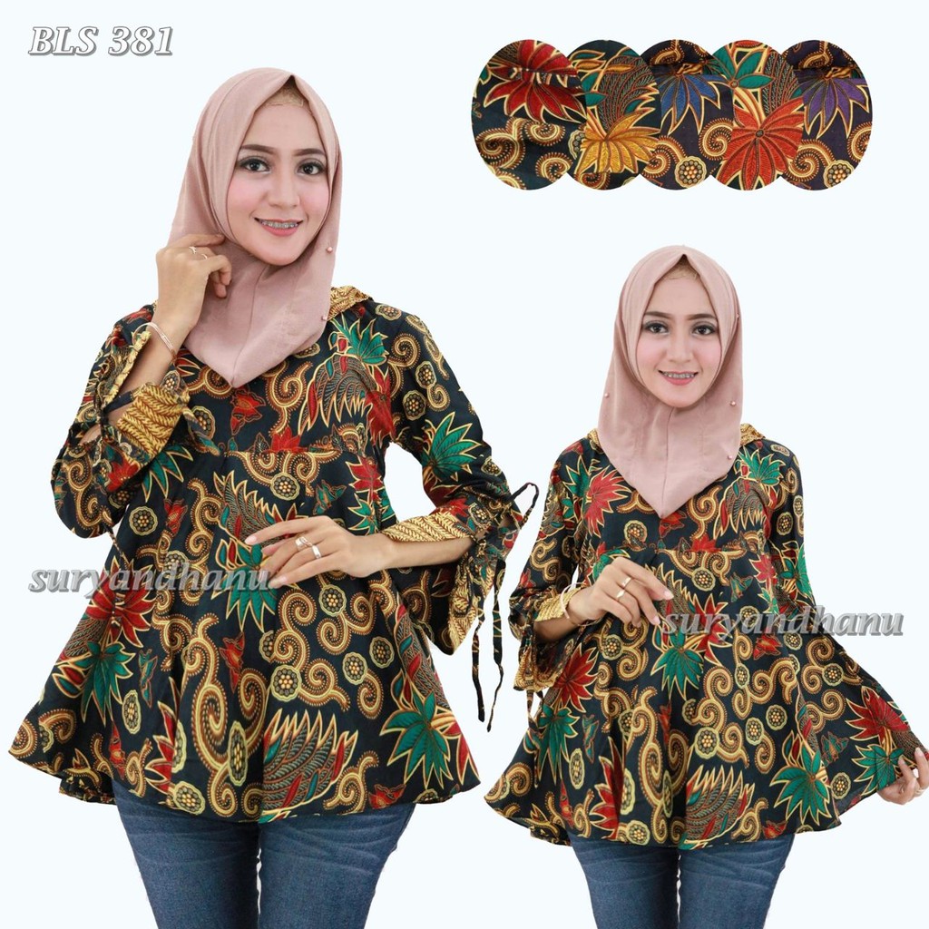 BLS 381 Blus Atasan Batik Lonceng