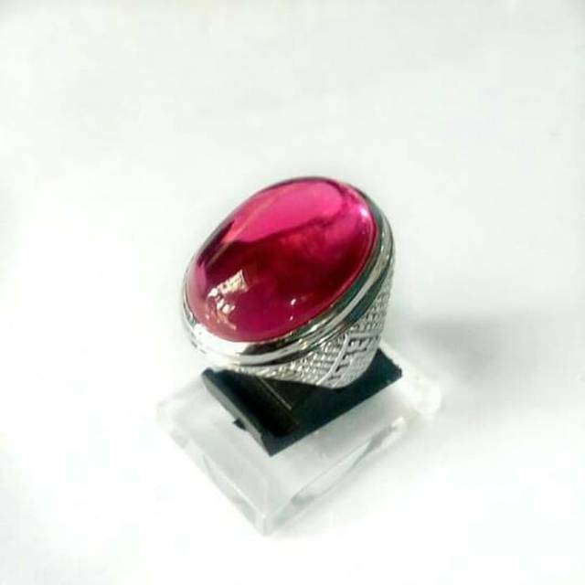 Cincin batu akik merah rose